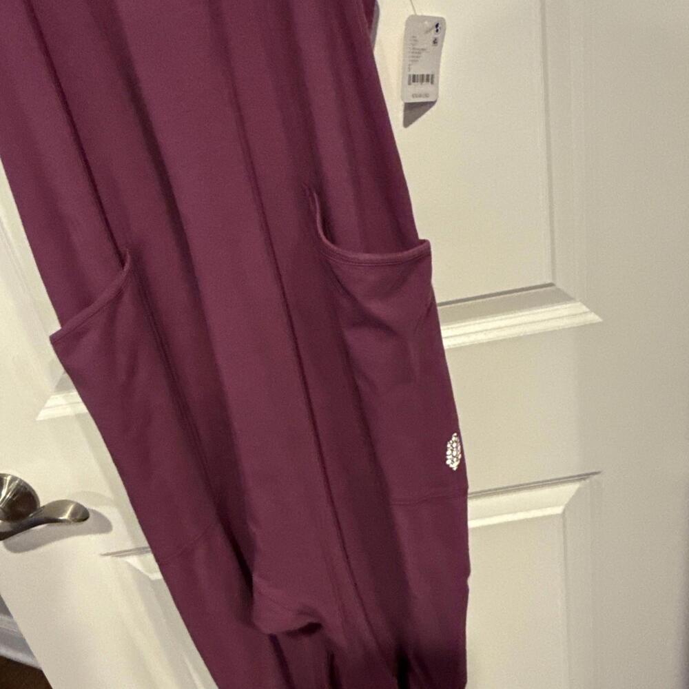 NWT Free People FP Movement Women's Size L Hot Shot Jumpsuit Deep Mulberry L - Picture 7 of 11
